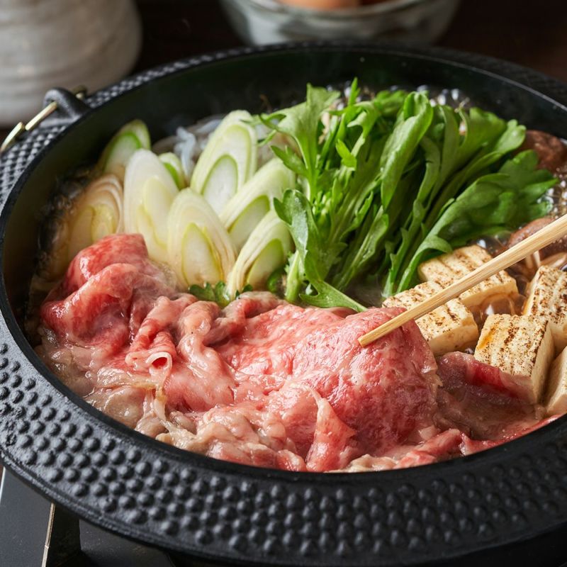 【送料込】華蓮ギフト 鹿児島黒牛 すきやき用 3～4人前 桐箱入の商品画像02